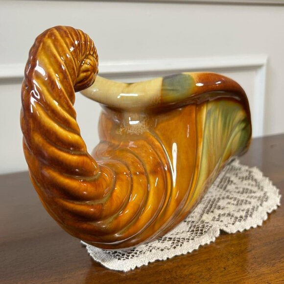 MCM ceramic Cornucopia Horn of Plenty divided 18” centerpiece - Picture 6 of 10